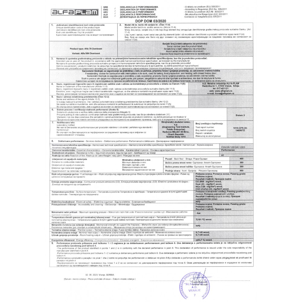 Soba De Gatit Pe Lemne Alfa Plam Dominant 90H, 6.5kW – Cel mai bun